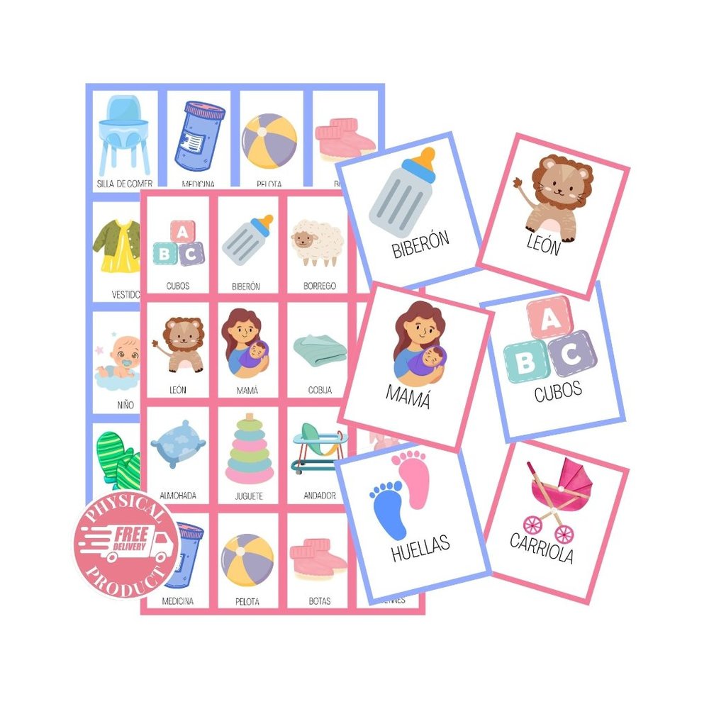 Juegos Para Baby Shower En Español 100 Tableros Loteria Revelacion De Sexo